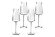 4pc Luigi Bormioli Optica 210ml Champagne Flute Wine Glasses Stemware Set CLR