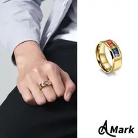 在飛比找momo購物網優惠-【A MARK】鈦鋼戒指 鋯石戒指/繽紛彩紅鋯石鑲嵌同志彩虹