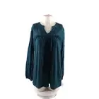 NWT Style&Co Crochet Women Blouse Size 0X Knit Teal Rayon Blend