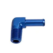 Aeroflow Male NPT To Barb 90 Degree Adapter Fitting 1/8" To 1/4" Blue