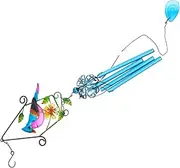 MOBUTOFU Elegant Iron Bird Glass Craft Wind Bells Chimes Hanging Bell Chimes for Garden Decor Birds Wind Spinner