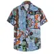 European Size New Mens Short Sleeve Shirts African Flower S