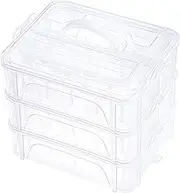 New brothread 3 Layers Stackable Clear Storage Box/Organizer for Holding 60 Spools Home Embroidery & Sewing Thread and Other Embroidery Sewing Crafts (Spool Size Requirement: H≤2.2"; W≤1.69")