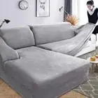 Plush Velvet Sofa Cover for Living Room Elastic Slipcover Chaise Longue Cover