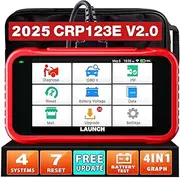 [LAUNCH] CRP123E V2.0 OBD2 Diagnostic Tool Car Code Reader for Engine, ABS, SRS, Automatic Transmission, 7 Resets: ABS Bleeding/Oil/SAS/Throttle/DPF/EPB/Battery Reset, Lifetime Upgrade, FCA SGW