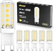 DiCUNO G9 LED Bulb 3W, Natural White 4000K, Equivalent to 40W Halogen, 480LM, Non-dimmable, Energy-Saving G9 LED Light Bulbs for Chandelier, Ceiling Lights, Pack of 6