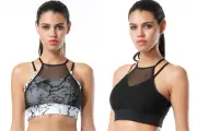 NS Activewear Double Tap Strappy Crossback Padded Workout Yoga Bra