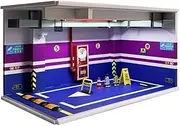 Model Parking Model Scene 1:18 Simulation Car Parking Garage Model Scene Dust-Proof Collection Display Box Parking Lot Ornaments for Diorama Parking Lot Display(Blue)
