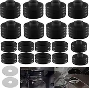 BELIFLY KF04050BK Body Cab Mount Bushing Kit Compatible with Ford F250 F350 Super Duty 2WD 4WD 1999-2017 Body Cab Mounts & Washers Polyurethane Black 20PCS