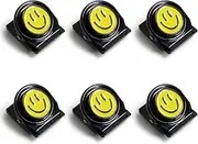 Eunoir 6Pcs Fridge Magnets Refrigerator Magnets, Colorful Resin Smiley Face Magnetic Clips for Whiteboard Locker Classroom Magnets Teacher Must Haves School Supplies Accessories (Retro)