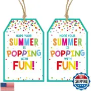 Anwyll Summer Gift Tags with String - 50Pcs Happy Hello Summer Tags End of Sc