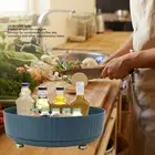 (Blue) Lazy Susan Turntable Organizer 360 Degree Rotating Spice Rack HL