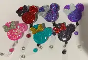 Retractable Badge Reel -Minnie Mouse. You Choose Colors. - Badge Reel ID Holder
