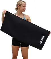 GYM STITCH Small Microfibre Gym Towel with Zip Pocket, Multi-Purpose Microfibre Towel, Exercise Towels, 40x90cm Microfiber Gym Sport Towel, Gym Towels, Sweat Towels Sports Towel, Workout Towel (Black)