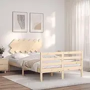 Bed Frame Without Mattress 135x190 cm Solid Wood,Beds & Bed Frames-3195261