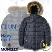 MONCLER Down Jacket Men’s Size M-Cluny, Coyote Fur, Dark Blue/Navy, Best Selling