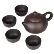 5Pcs/set Kung Fu Tea Chinese Ceramic Cups Yixing Purple Clay Tea Pot 13344 RED