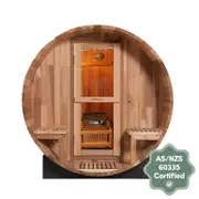 Luola 4 Person Outdoor Barrel Sauna - Red Cedar