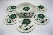 Malachite Stone Coaster Set , Marble Coaster Set , Drink Coaster Set 4.5 Inches