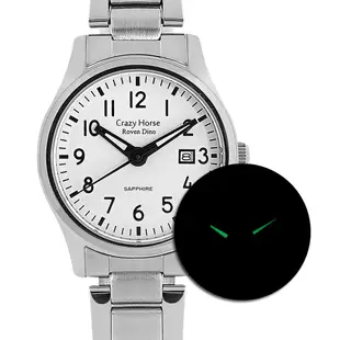 羅梵迪諾 Roven Dino / 數字刻度 藍寶石水晶玻璃 日期 不鏽鋼手錶 白色 / RD9812-W / 28mm