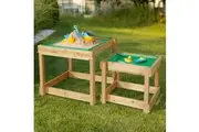 Keezi Kids Sandpit Wooden Sandbox Sand Pit Water Table Outdoor Toys 101cm