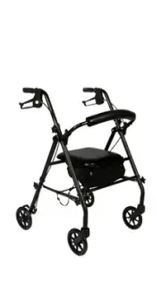 Equate Rolling Walker For Seniors Rollator Walker with Seat and Wheels Black