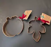 Vintage Wilton Copper Pumpkin And Leaf Cookie Cutter Halloween Fall