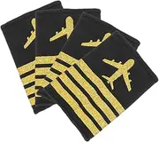 [LIFKOME] Captain Uniform Bars Pilot Epaulets for Cosplay Soft Shoulder Pads Pilot Badge Professional Flight Attendant Uniform Accessory