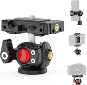 XXZU Phone Tripod Mount With Ball Head, Tripod Head 360°Rotating Camera Ball Mount, Phone Holder Adapter With Cold Shoe, 1/4"Screw Tripod Mount Attachment for DSLR Camera,Phone,Monopod,Max Load 4.4lbs