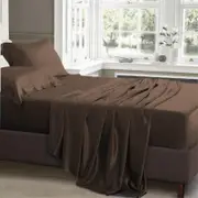 Luxor Double Chocolate 1000TC Silk Silky Feel Satin Sheet Set