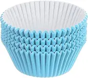 uxcell 100 Pcs Cupcake Liners, Muffins Paper Baking Cups Wrappers Standard Greaseproof for Baking Cupcake Wrapper, Sky Blue