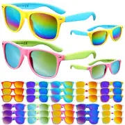 36 Pack 12 Colors Neon Sunglasses with UV400 Protection in Bulk, 80’s Retro S...