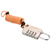 1 Pack 4 Digit Combination Lock with 3.28Ft Spring Cable, Helmet Padlock Yellow