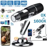 8LED 0-1600X Wifi USB Digital Microscope Endoscope Magnifier Camera OTG w/ Stand