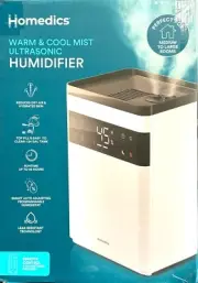 Homedics Premium Warm & Cool Mist Ultrasonic Humidifier, Topfill, 58 Hour Runtim