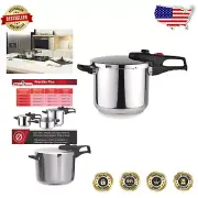 Induction-Compatible 6.3-Quart Pressure Cooker - 5 Safety Systems, Quick-Cooking