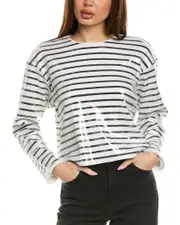 FRAME Denim Striped Sequin Top