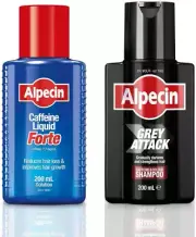 Alpecin Hair Loss Set - Grey Attack Caffeine & Colour Shampoo + Caffeine Liqu...