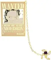2PCS Anime Bookmarks Brass Figure Skull Fashion Reading Book Bookmark for Student Daughter Son Study Gifts (NICO.Robin)