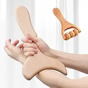 MYTOAU 2 Pcs Wooden Gua Sha Tools Lymphatic Drainage Tool, Wood Therapy Massage Tools for Maderotherapy, Anti-Cellulite & Muscle Release
