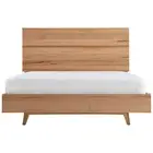 LIA KING SIZE SOLID TASMANIAN OAK PLATFORM BED NATURAL CLEAR LACQUER FINISH