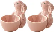 Easter Egg Cup for Soft Boiled Egg | Rabbit Egg Cups Porcelain Single Egg Stand Holder for Easter and Spring Decoration, Breakfast Dinner Party Table Decoration