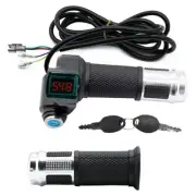 1Pair Electric Bicycle Throttle Grip with LCD Battery Voltage Display Key4216