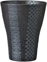 Ale-net (Ale-net) 3.6 x 4.6 inches (9.2 x 11.8 cm), Approx. 14.6 fl oz (420 cc), Silver Color (Black) Shochu Cup, Pottery, Dishwasher Safe, Mino Ware, Made in Japan