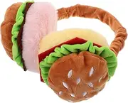 [PENIKOKO] Cute Hamburger Ear Warmers for Foldable Thermal Earmuffs Unique Cartoon Design for Outdoor Activities Cozy Ear Covers for Winter Protection
