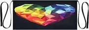 [Joitme] Heart Rainbow Black Cooking Apron Men, Serving Aprons for Waitresses, Short Apron, Womens Apron, Heart Rainbow Black