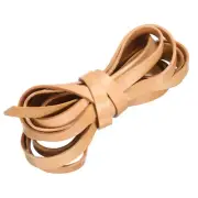 Flat Leather Cord, 3.3 Yard 10mm Leather String Strips for DIY Crafts Brown