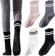 [IATAHI] Yoga Socks, Yoga Socks, Non-Slip Socks, Yoga Socks Non-Slip, Women's Stopper Socks, Yoga Socks with Handles, black, Large