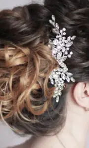 Bridal Comb Crystal Rhinestone Slide Wedding Headpiece Diamante Hair Comb Silver