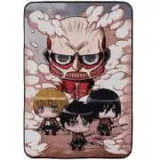 got Attack on Titan Chibi blanket warm soft flannel fleece